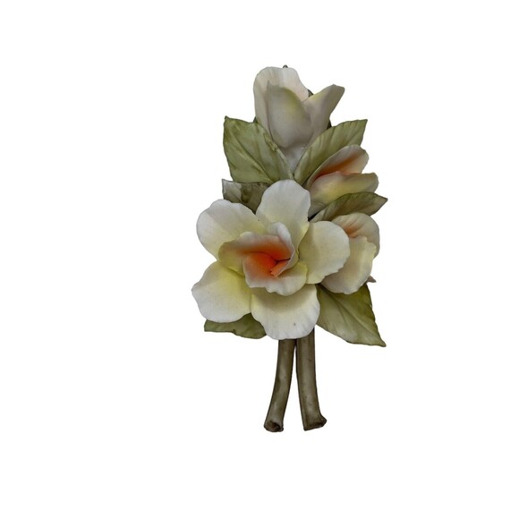 Vintage Golden Crown E&R Italy Porcelain Yellow Flower on Stems - Picture 1 of 6